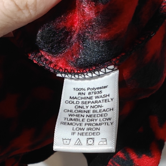 Susan Graver 3X Vest Houndstooth Red Black Full Zip Boxy Cozy - Picture 6 of 7